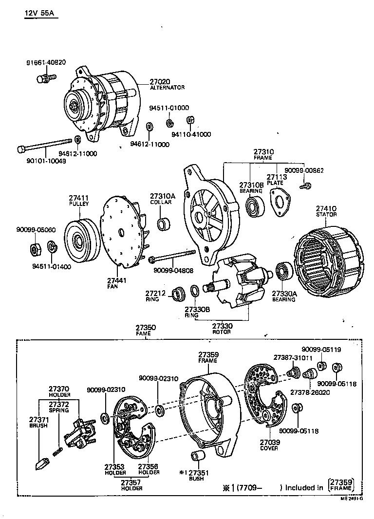27020-36043 ALTERNATOR ASSY product image