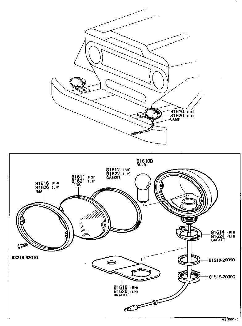 81610-60050 LAMP ASSY, PARKING & CLEARANCE, RH product image