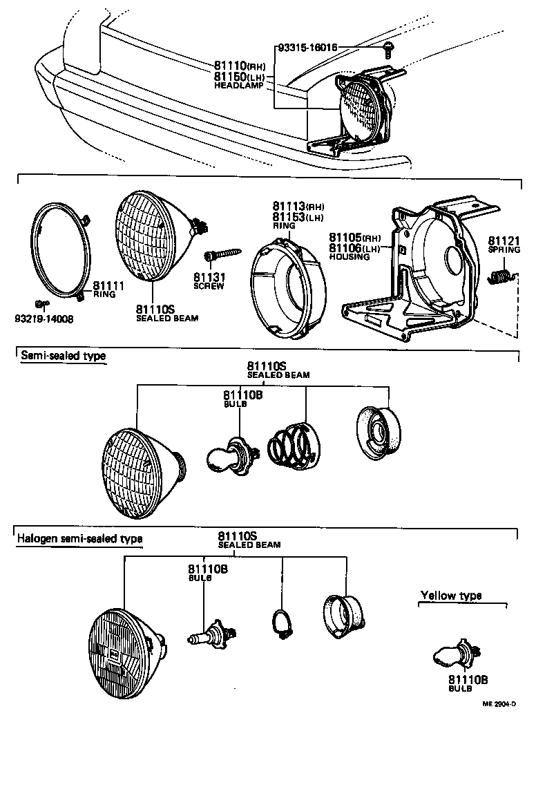 81111-10120 RING, SEALED BEAM RETAINING product image