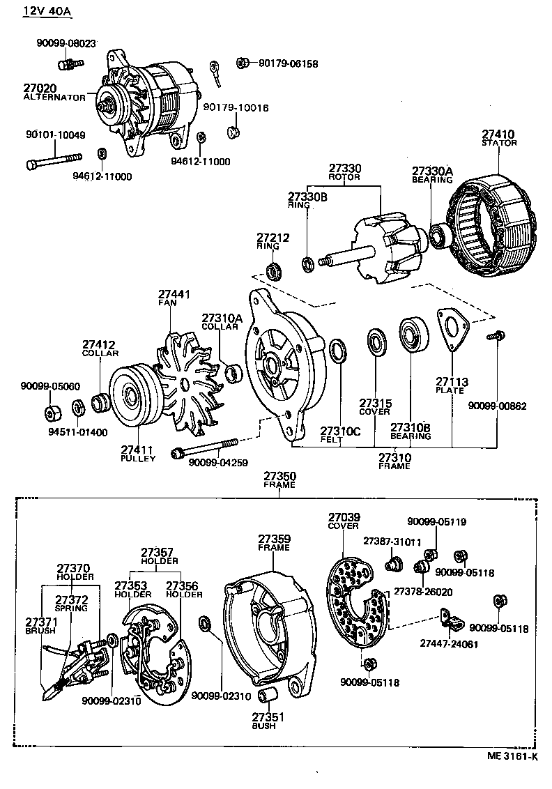 27020-11012 ALTERNATOR ASSY product image