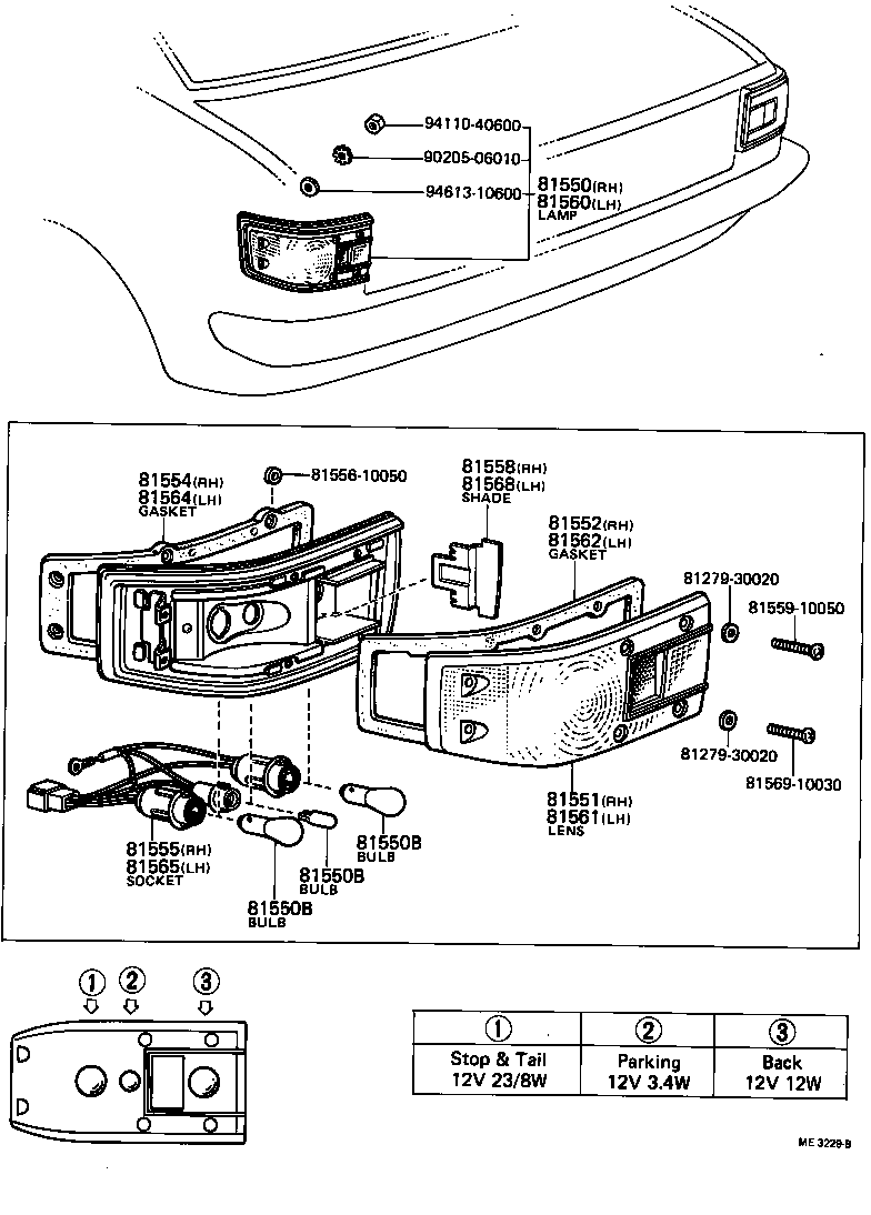 81550-10100 LAMP ASSY, REAR COMBINATION, RH product image