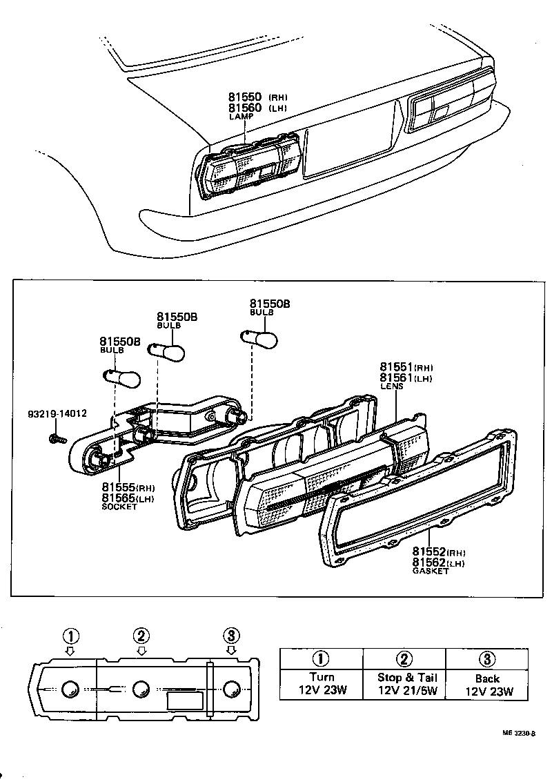 81550-10100 LAMP ASSY, REAR COMBINATION, RH product image