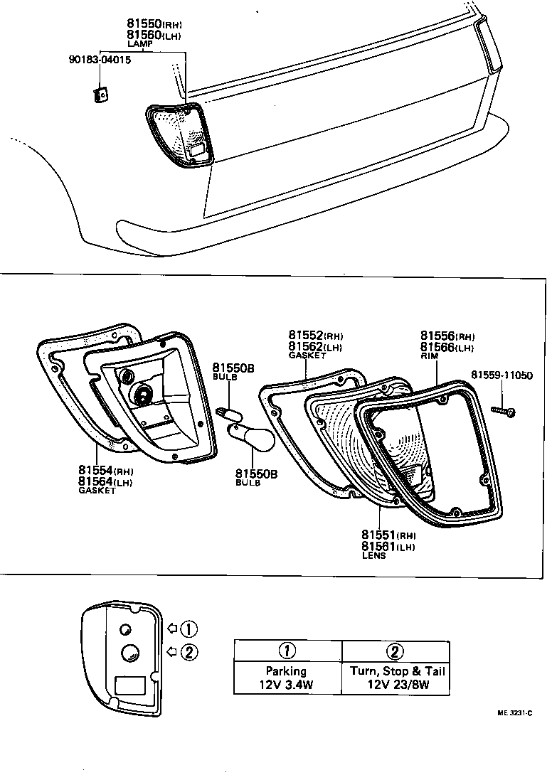 81550-10100 LAMP ASSY, REAR COMBINATION, RH product image