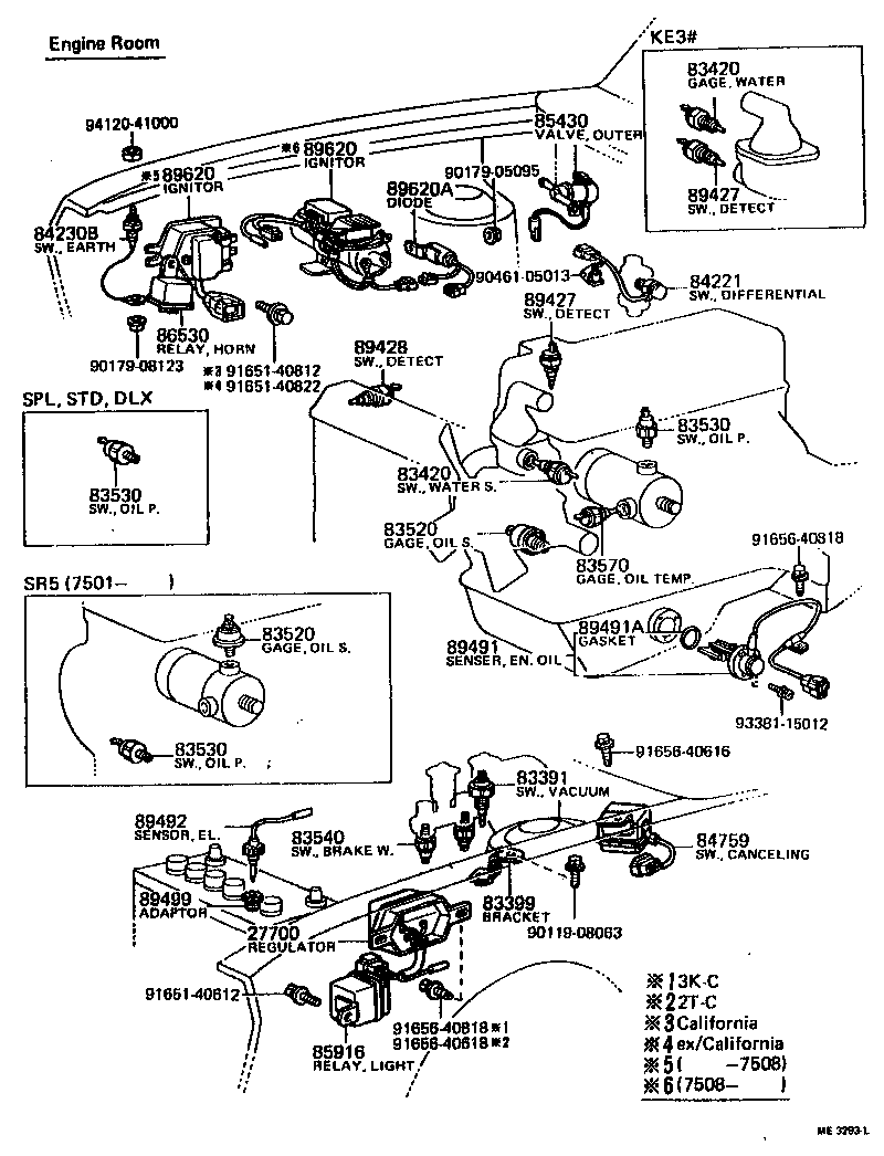Toyota 83399-20010 BRACKET, VACUUM SWITCH
