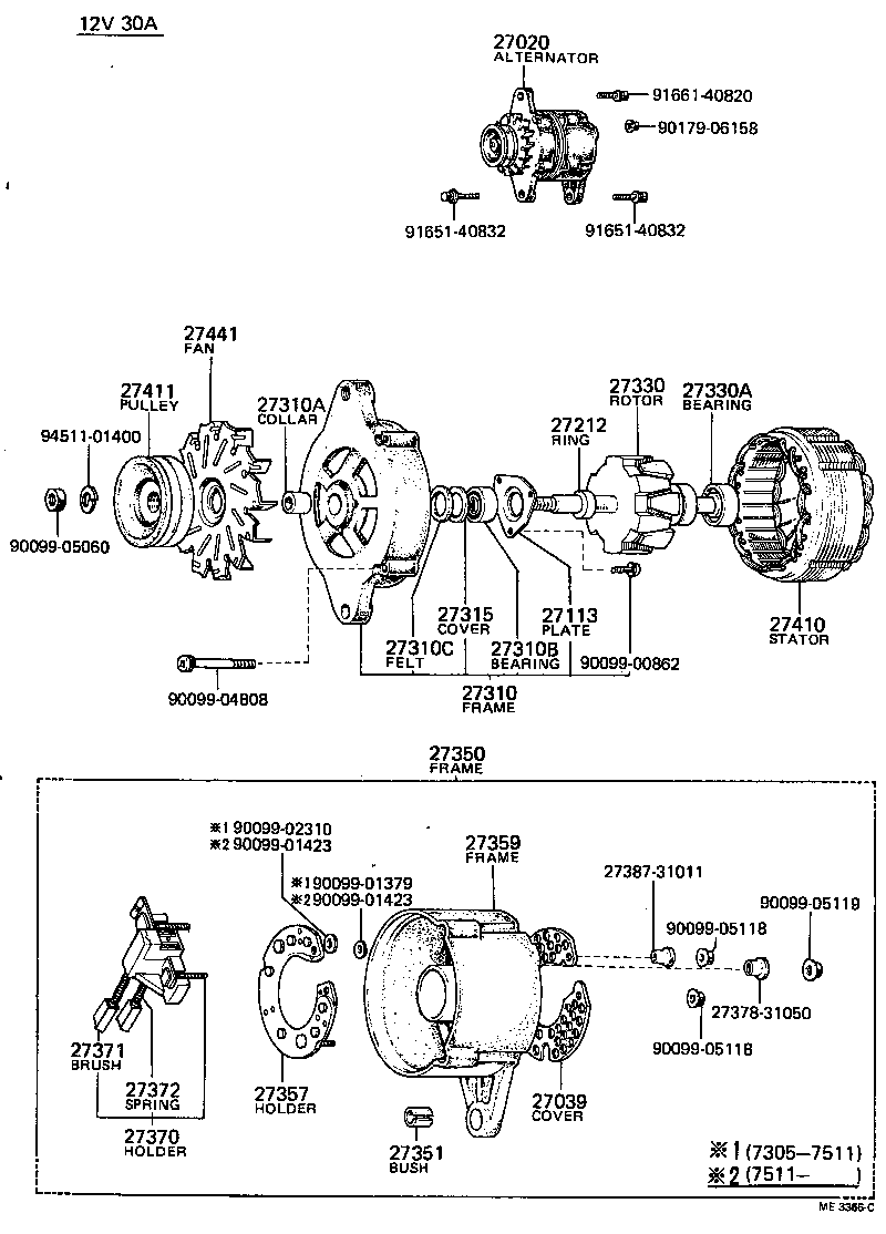 27020-31032 ALTERNATOR ASSY product image