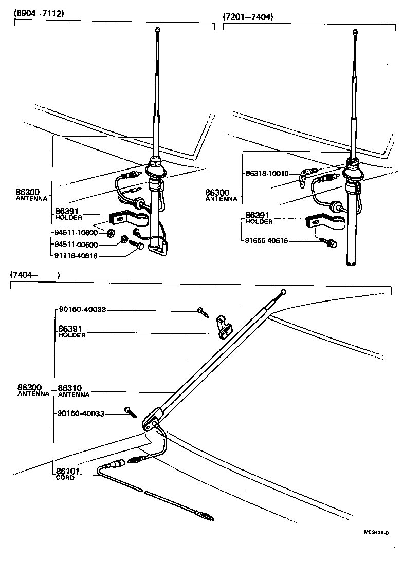 86300-10050 ANTENNA ASSY, W/HOLDER product image