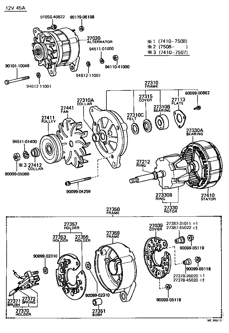 27310-45071 FRAME ASSY, DRIVE END, ALTERNATOR product image
