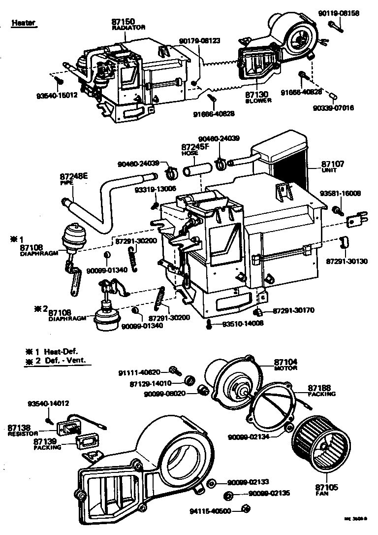 87107-30271 UNIT SUB-ASSY, HEATER RADIATOR product image