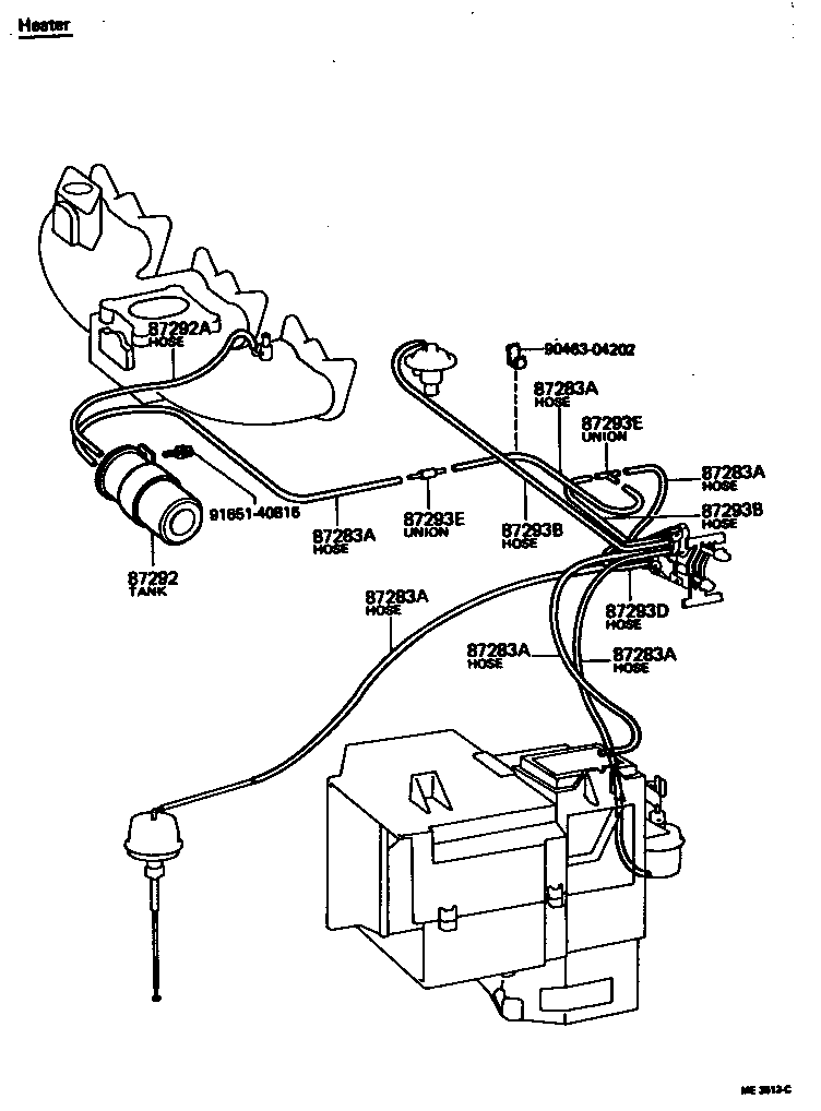 90445-07008 HOSE (FOR IDLE UP DEVICE) product image