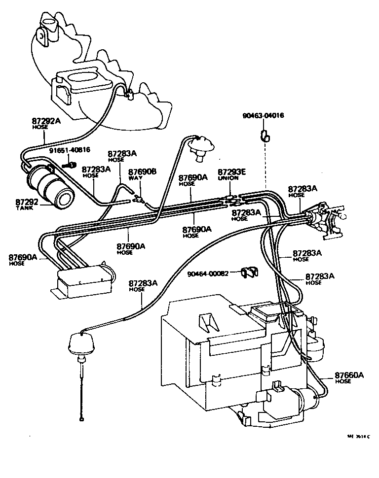 90445-07008 HOSE (FOR IDLE UP DEVICE) product image
