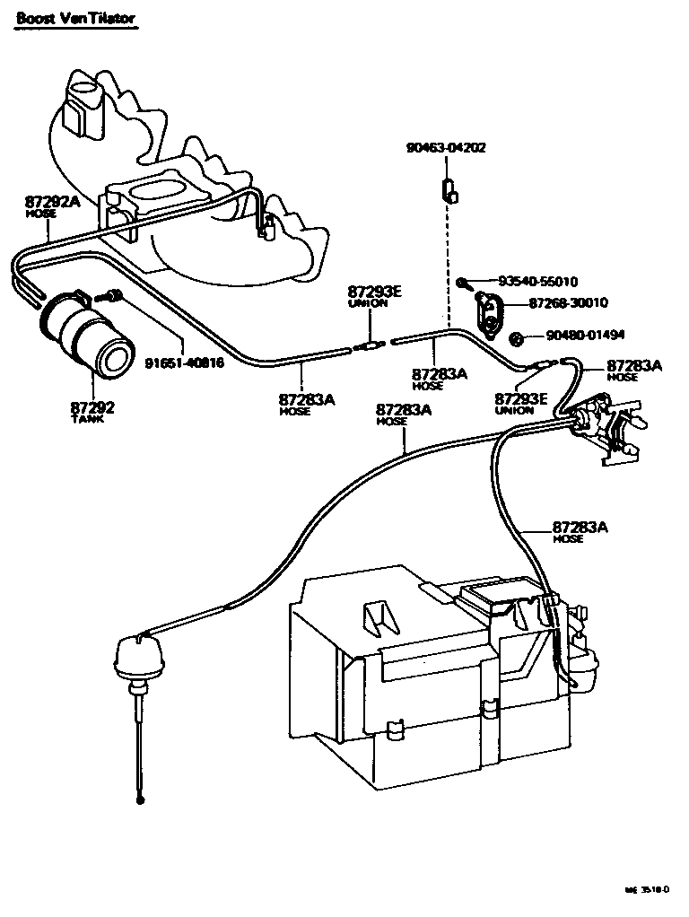 90445-07008 HOSE (FOR IDLE UP DEVICE) product image