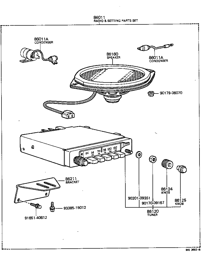 86124-14020 KNOB, RADIO RECEIVER CONTROL product image