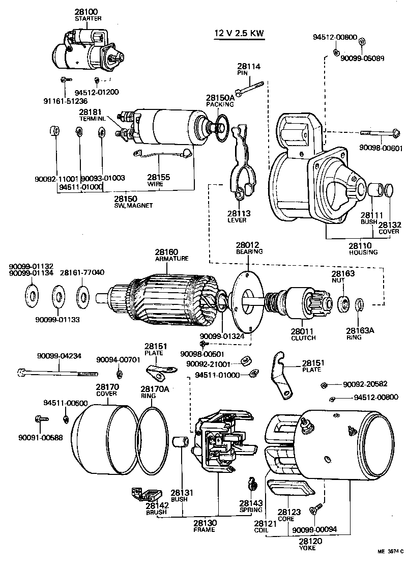 28114-77040 PIN, STARTER DRIVE LEVER SET product image