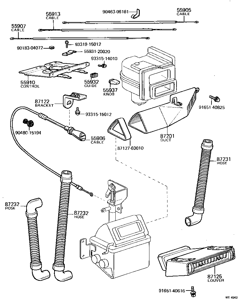 87286-60130 CABLE SUB-ASSY, BOOST VENT CONTROL product image