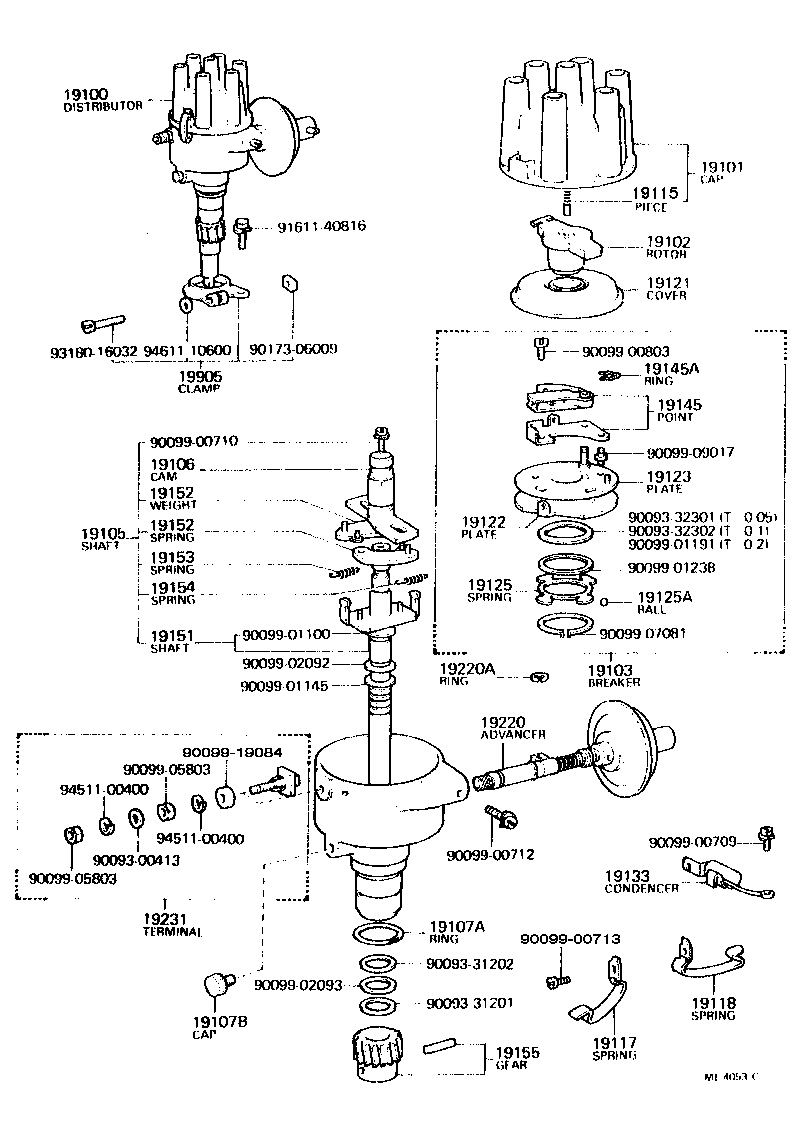 19103-60080 BREAKER SUB-ASSY, DISTRIBUTOR product image