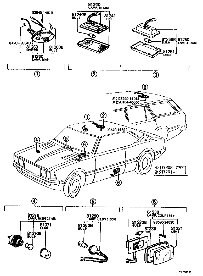 Toyota 81251-23010 LENS, ROOM LAMP, NO.2