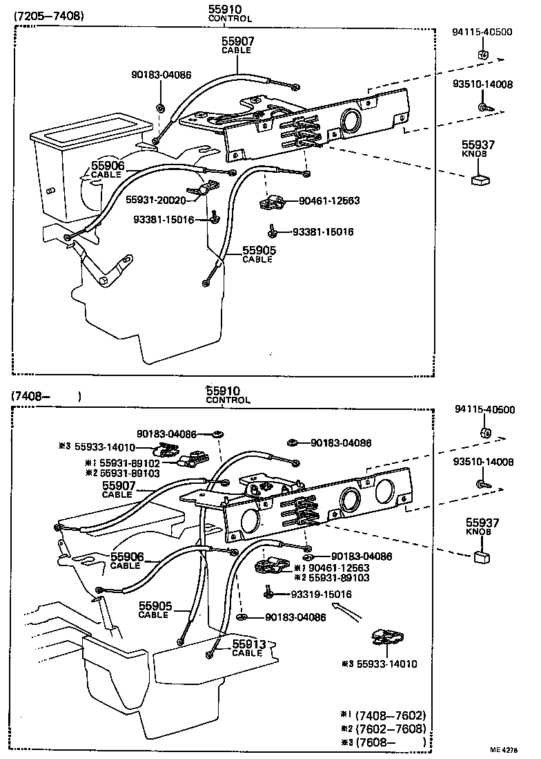 55906-89101 CABLE SUB-ASSY, HEATER CONTROL product image