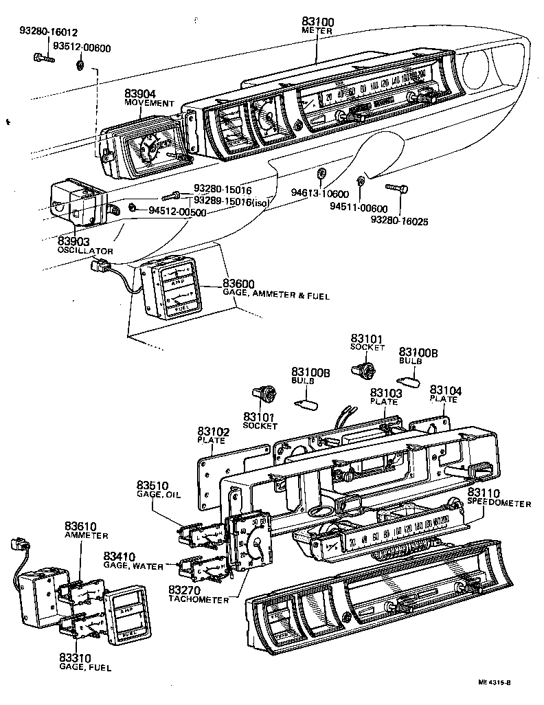 83270-40010 TACHOMETER ASSY, ENGINE product image