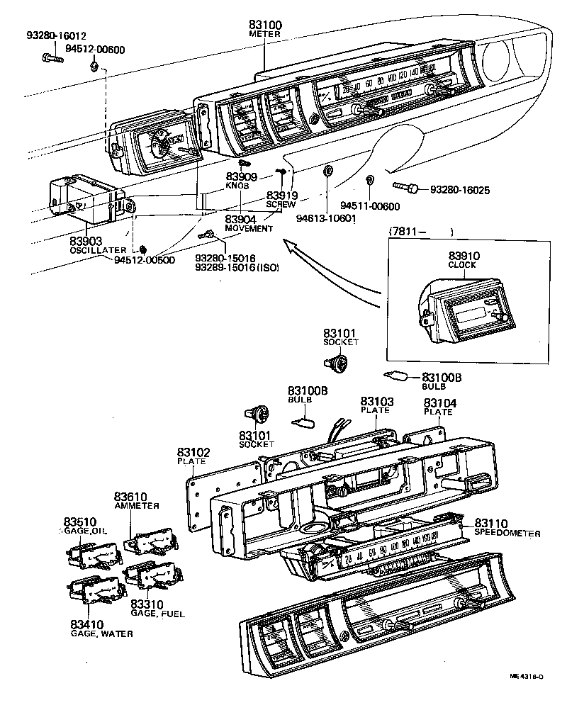 83270-40010 TACHOMETER ASSY, ENGINE product image