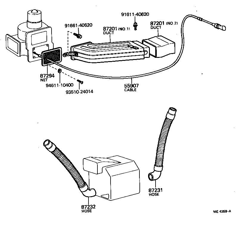 87286-60130 CABLE SUB-ASSY, BOOST VENT CONTROL product image