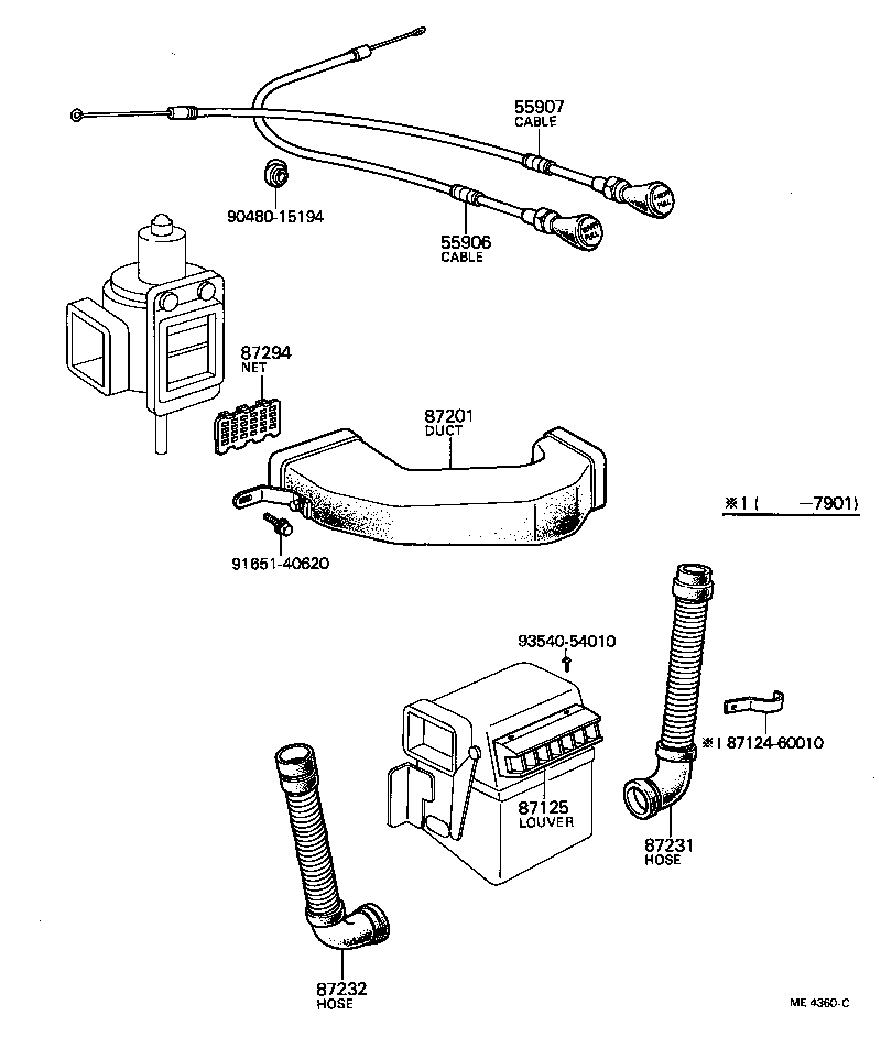 87286-60130 CABLE SUB-ASSY, BOOST VENT CONTROL product image