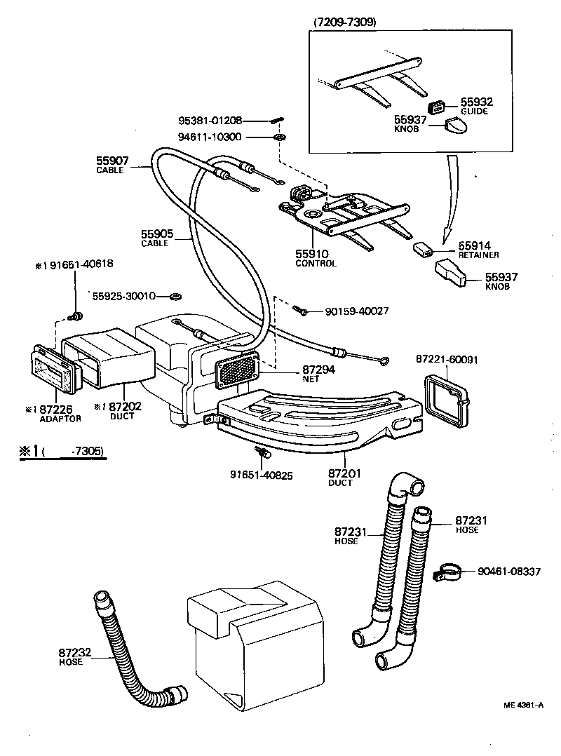 87286-60130 CABLE SUB-ASSY, BOOST VENT CONTROL product image