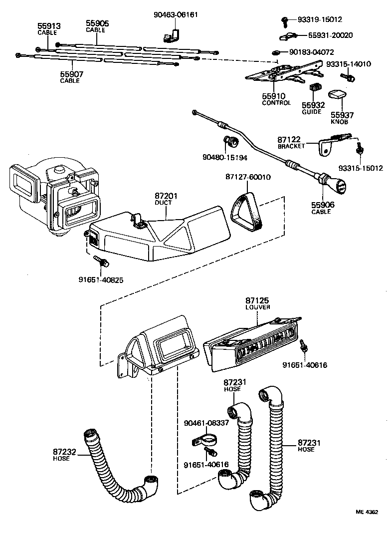 87286-60130 CABLE SUB-ASSY, BOOST VENT CONTROL product image