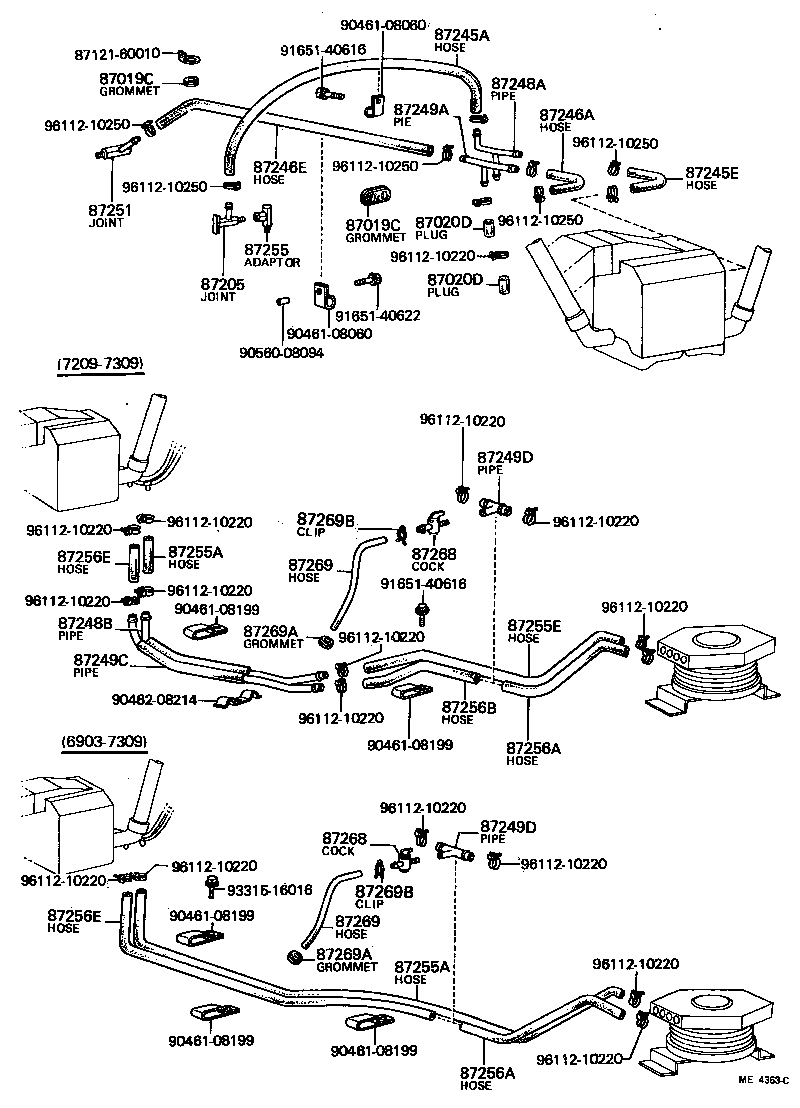 87206-60090 JOINT OR UNION, FRONT HEATER HOSE THROUGH OR INLET VALVE product image