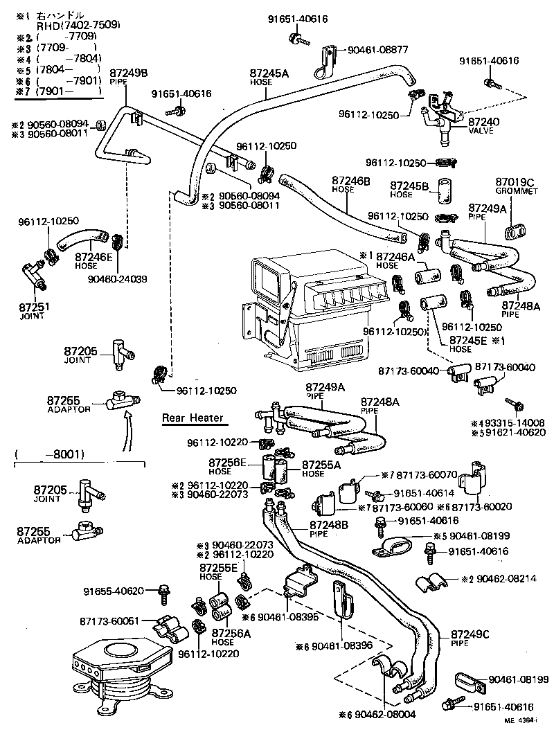 87206-60090 JOINT OR UNION, FRONT HEATER HOSE THROUGH OR INLET VALVE product image