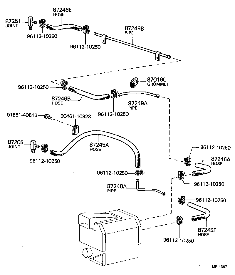 87206-60090 JOINT OR UNION, FRONT HEATER HOSE THROUGH OR INLET VALVE product image
