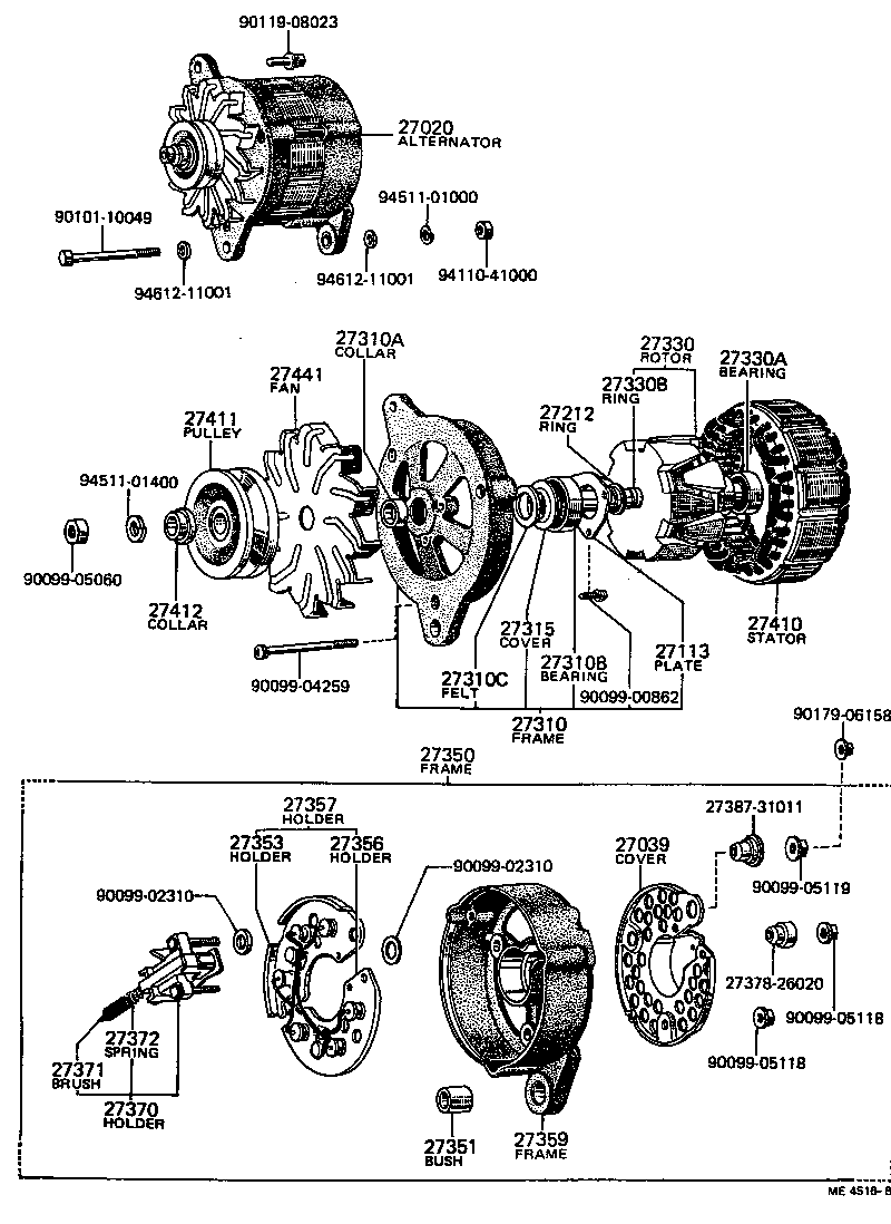 27020-25010 ALTERNATOR ASSY product image