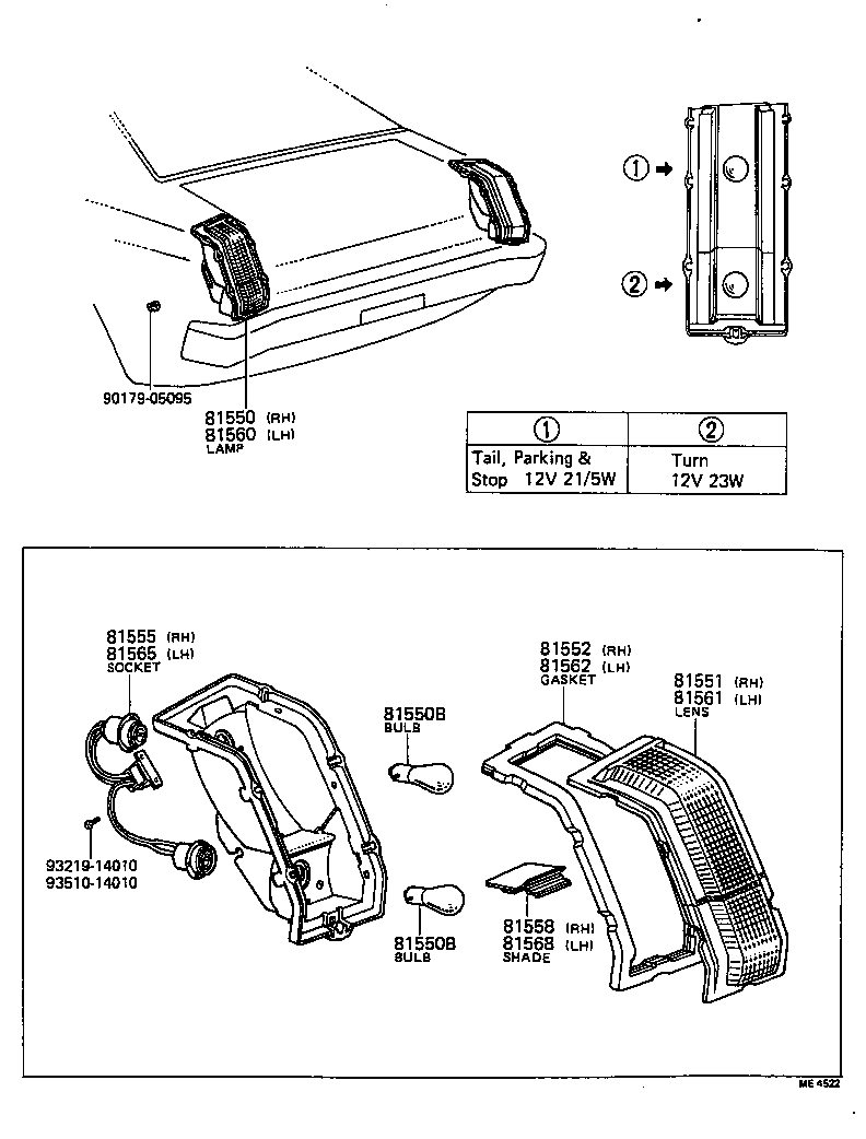 81550-14903 LAMP ASSY, REAR COMBINATION, RH product image