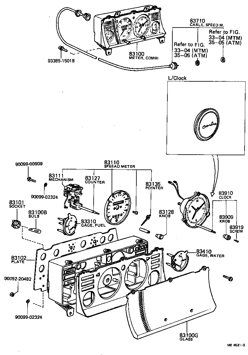 83242-14010 TACHOMETER ASSY, ENGINE product image