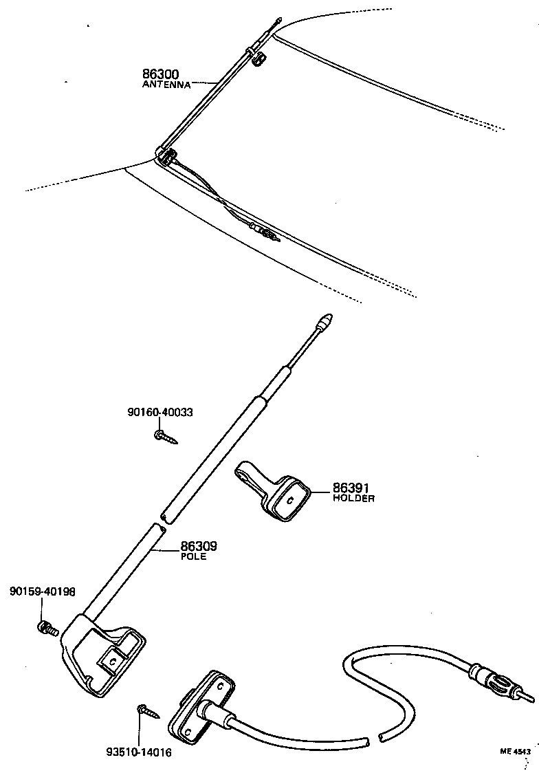 86300-22011 ANTENNA ASSY, W/HOLDER product image