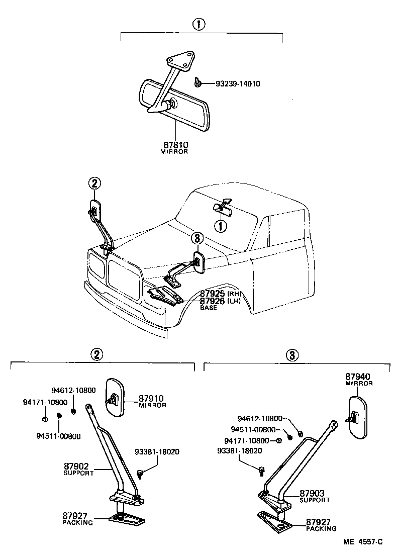 87902-95210 MIRROR ASSY, OUTER REAR VIEW, RH product image