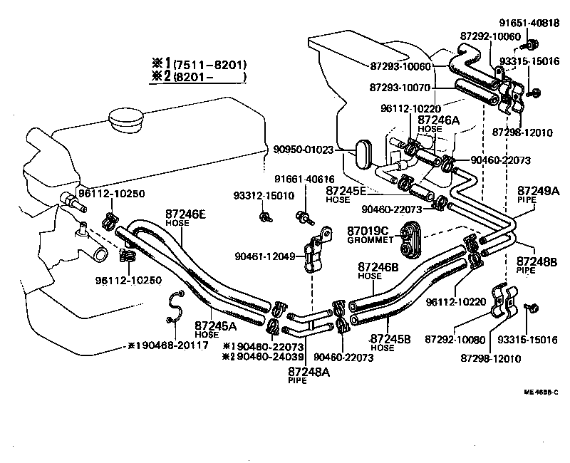 87249-10050 PIPE, HEATER WATER OUTLET, A product image