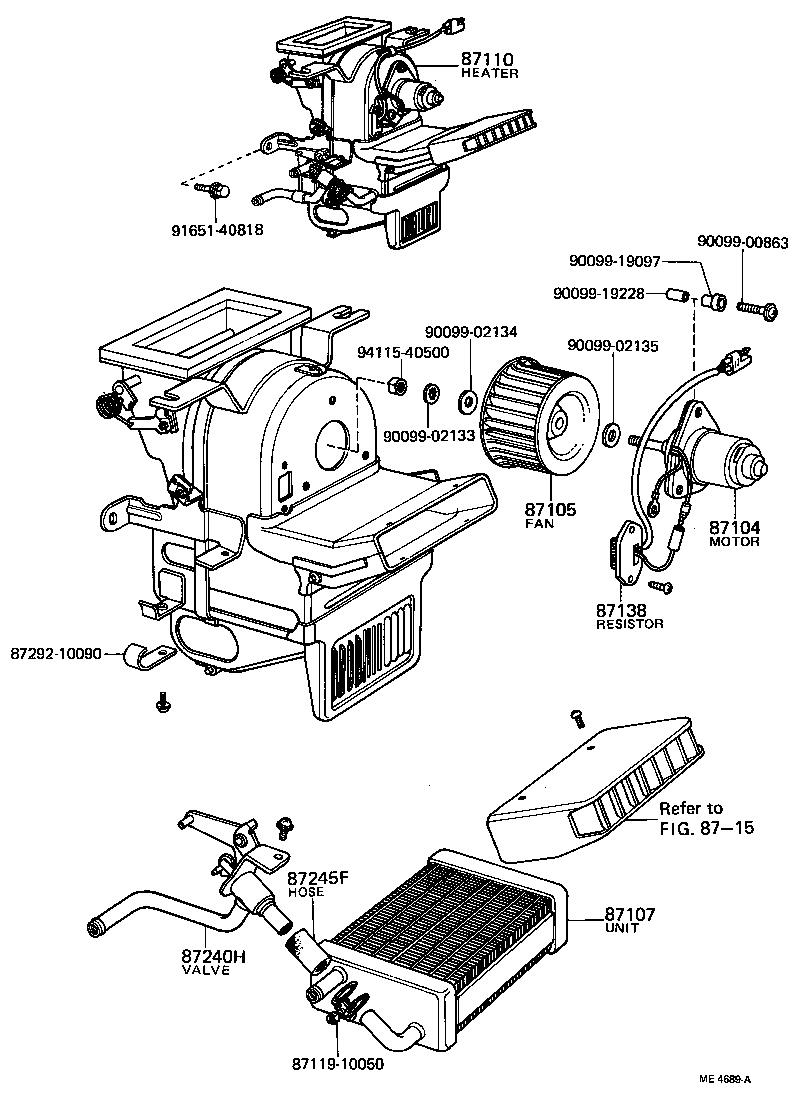 87336-10070 FAN SUB-ASSY, HEATER BLOWER product image