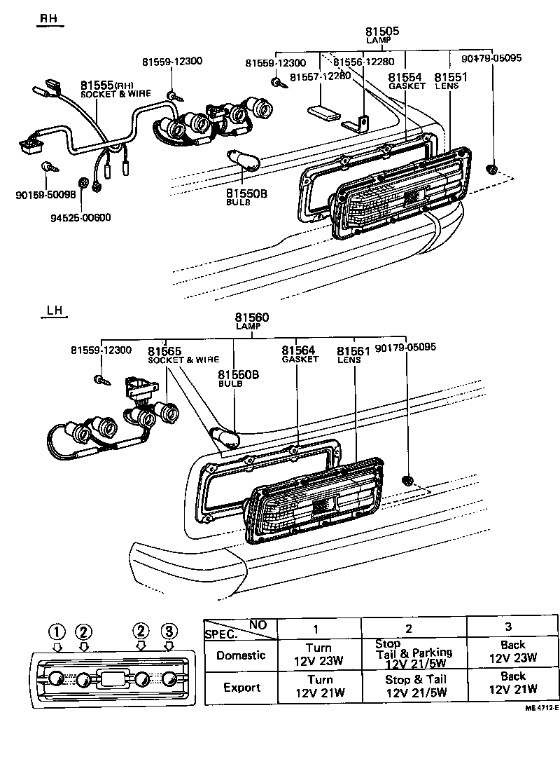 81561-12440 LENS, REAR COMBINATION LAMP, LH product image