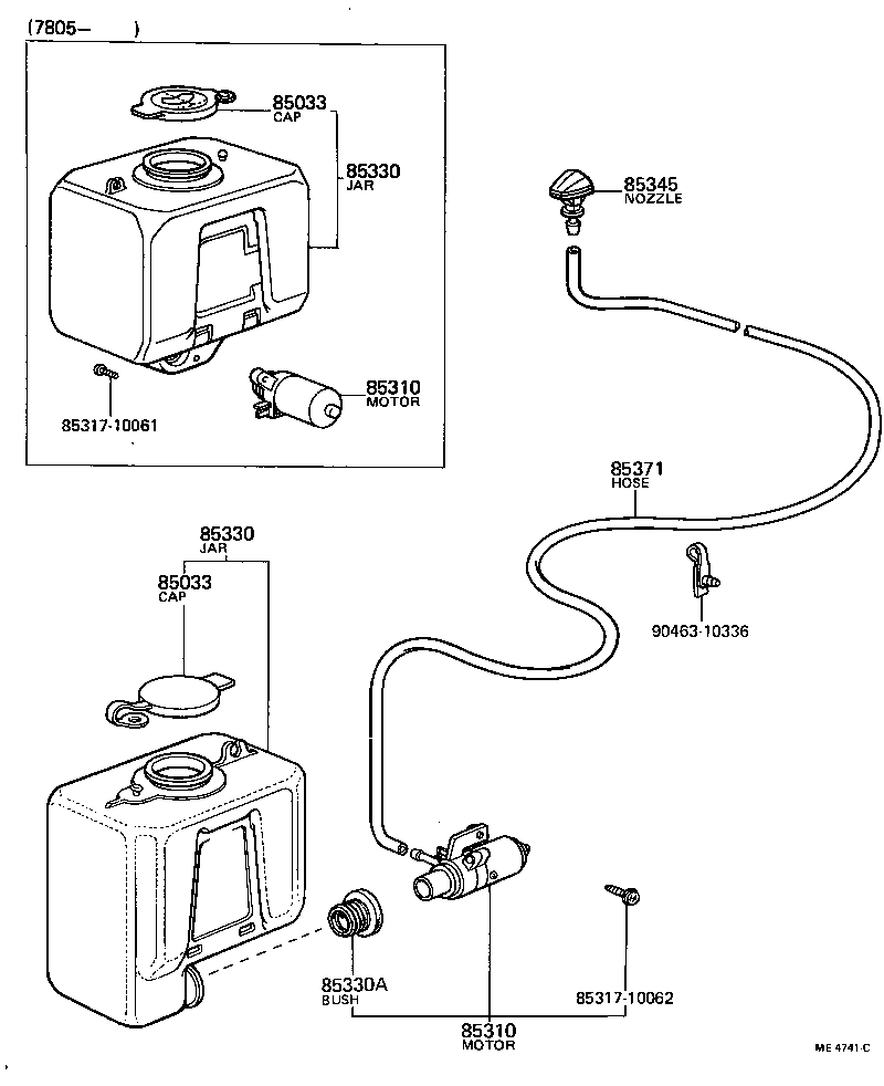 85310-10060 MOTOR AND PUMP ASSY, WINDSHIELD WASHER product image