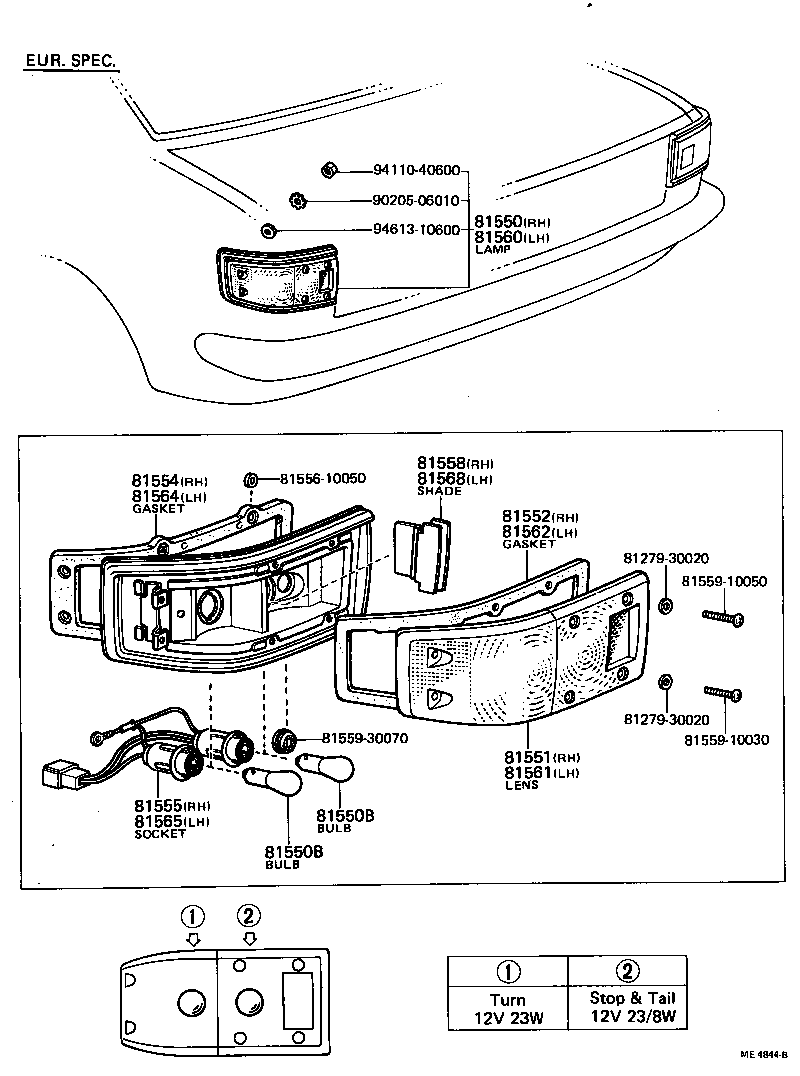 81550-19136 LAMP ASSY, REAR COMBINATION, RH product image