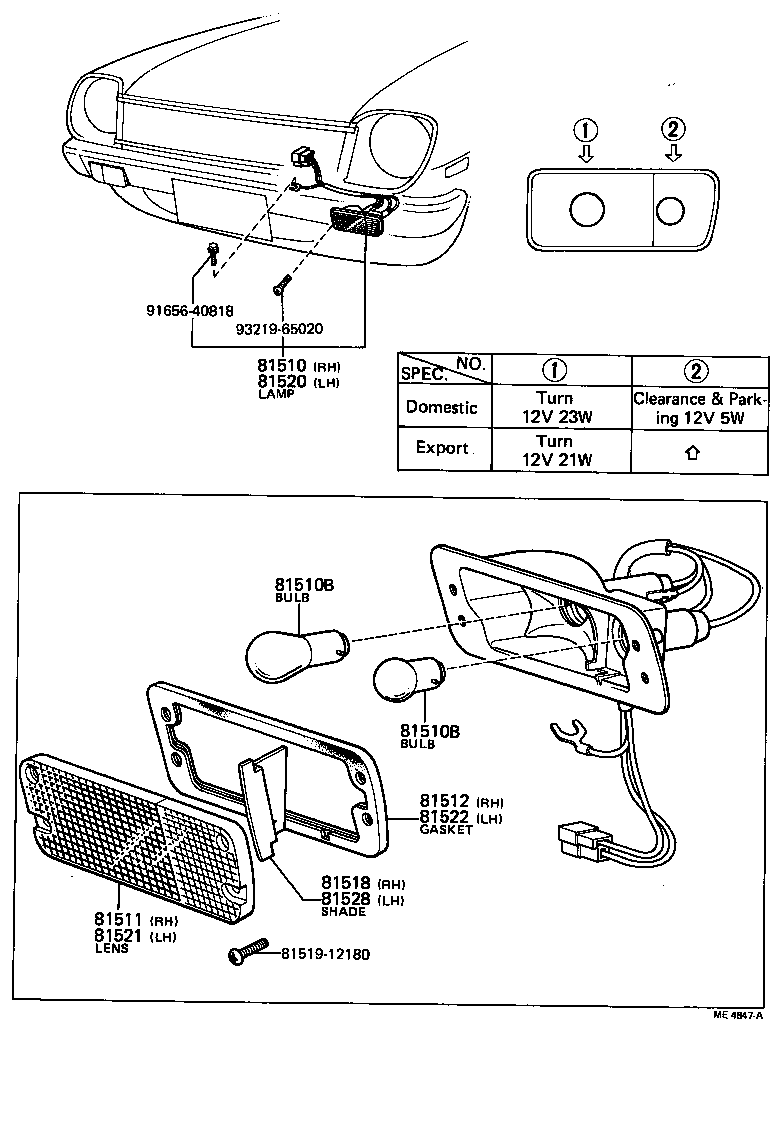 81520-19475 LAMP ASSY, FRONT TURN SIGNAL, LH product image