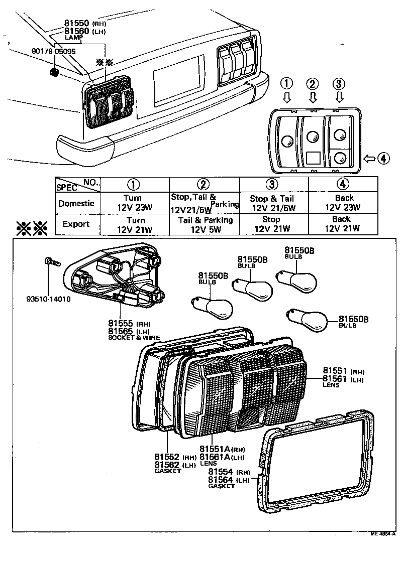 81561-12440 LENS, REAR COMBINATION LAMP, LH product image