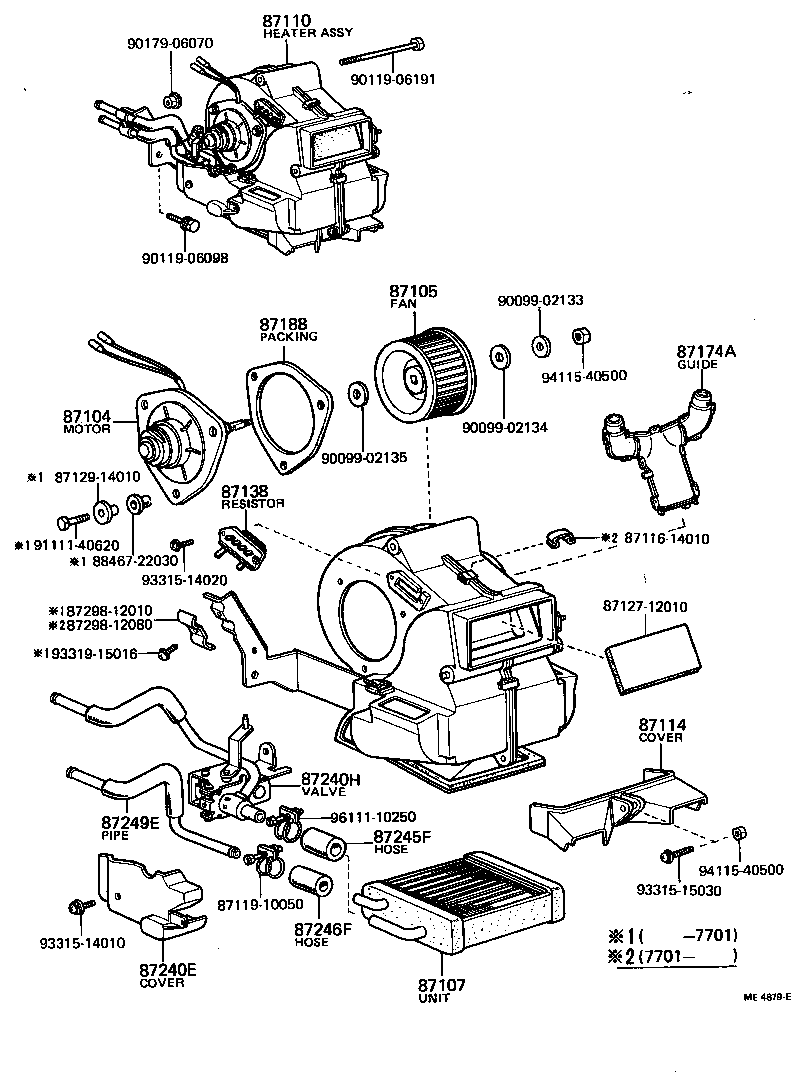 Toyota 87105-22020 FAN SUB-ASSY, HEATER BLOWER