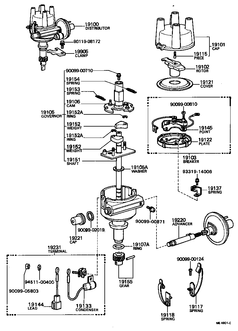 19100-34250 DISTRIBUTOR ASSY product image