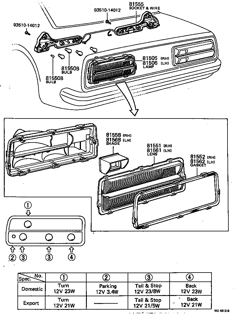 81563-20320 LENS, REAR COMBINATION LAMP, LH product image