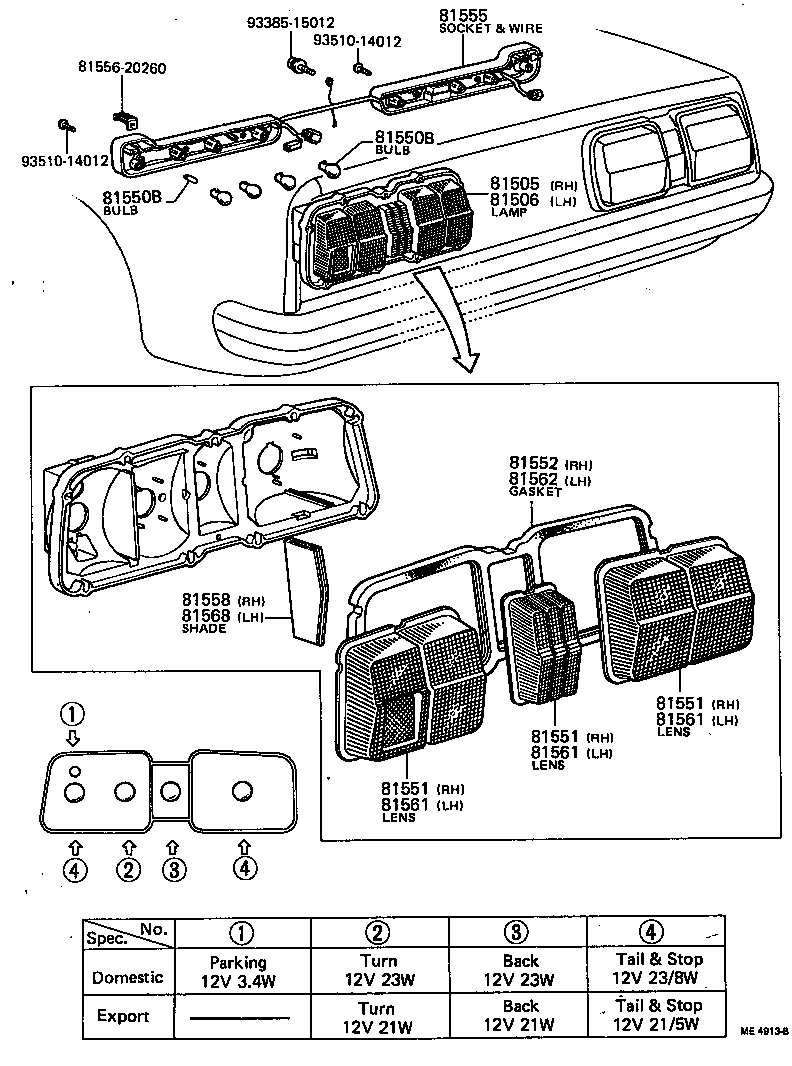 81563-20320 LENS, REAR COMBINATION LAMP, LH product image