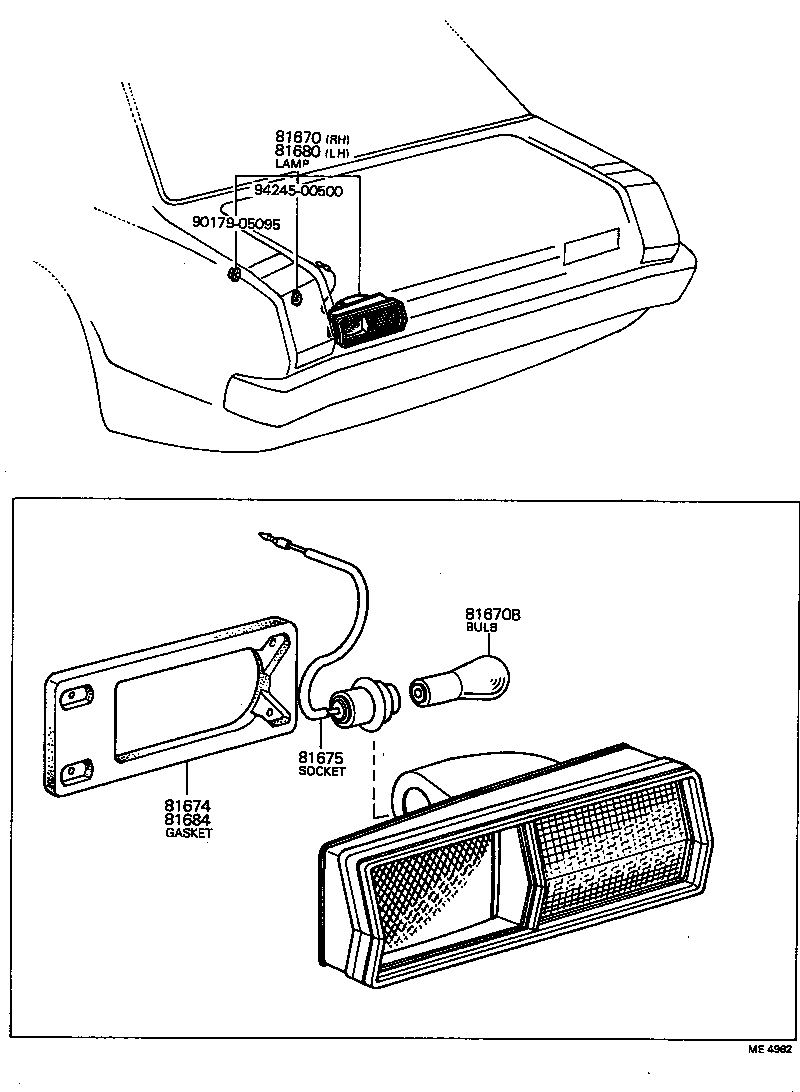 81672-14010 GASKET, BACK-UP LAMP LENS, RH product image