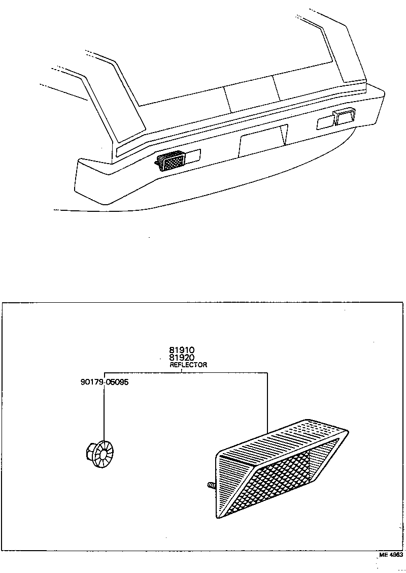81920-19075 REFLECTOR ASSY, REFLEX, LH product image