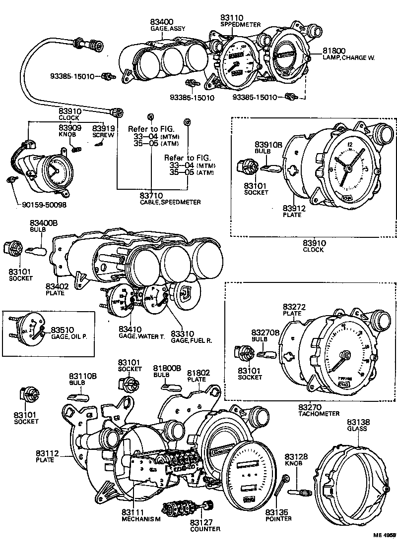 83242-14010 TACHOMETER ASSY, ENGINE product image