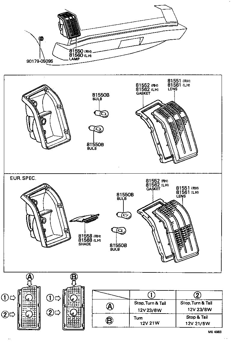81550-14903 LAMP ASSY, REAR COMBINATION, RH product image
